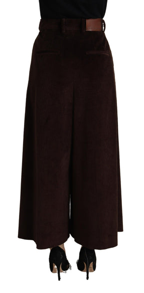 Dolce & Gabbana Bordeauxfarbene Cordhose aus Baumwolle Weite Hosenbeine
