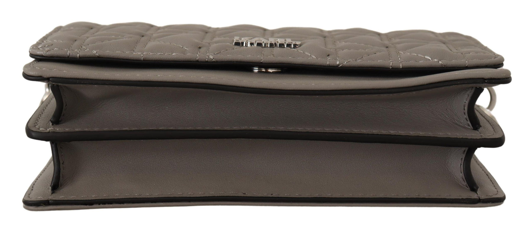 Karl Lagerfeld Elegante graue Leder-Crossbody-Tasche