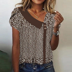 Winter Retro Blumen Top braun – cozy Layering Must-have
