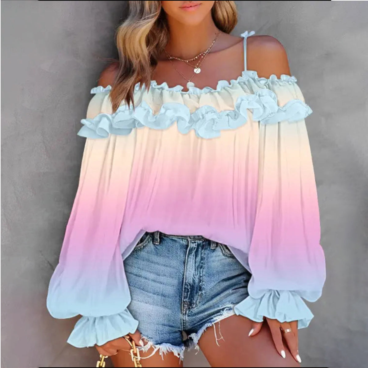 Sweet Multicolor Long Sleeve Top: Herbstsfrischer Stil & Komfort