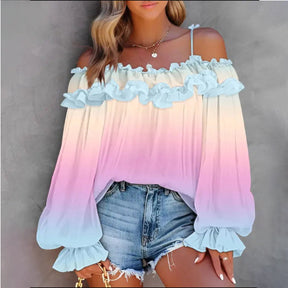 Sweet Multicolor Long Sleeve Top: Herbstsfrischer Stil & Komfort