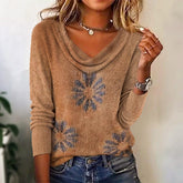 Cozy Camel Knit Floral Sweater - Dein kuscheliger Herbst-Liebling