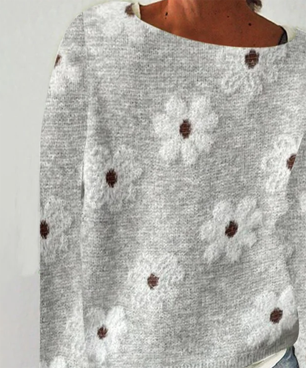 Trendy Long Sleeve Print Sweater - Herbstshauch mit Stil und Komfort