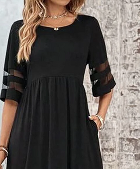 Stylisches Cool Plain Black Maxi Dress - Herbstsfrischer Komfort mit Eleganz
