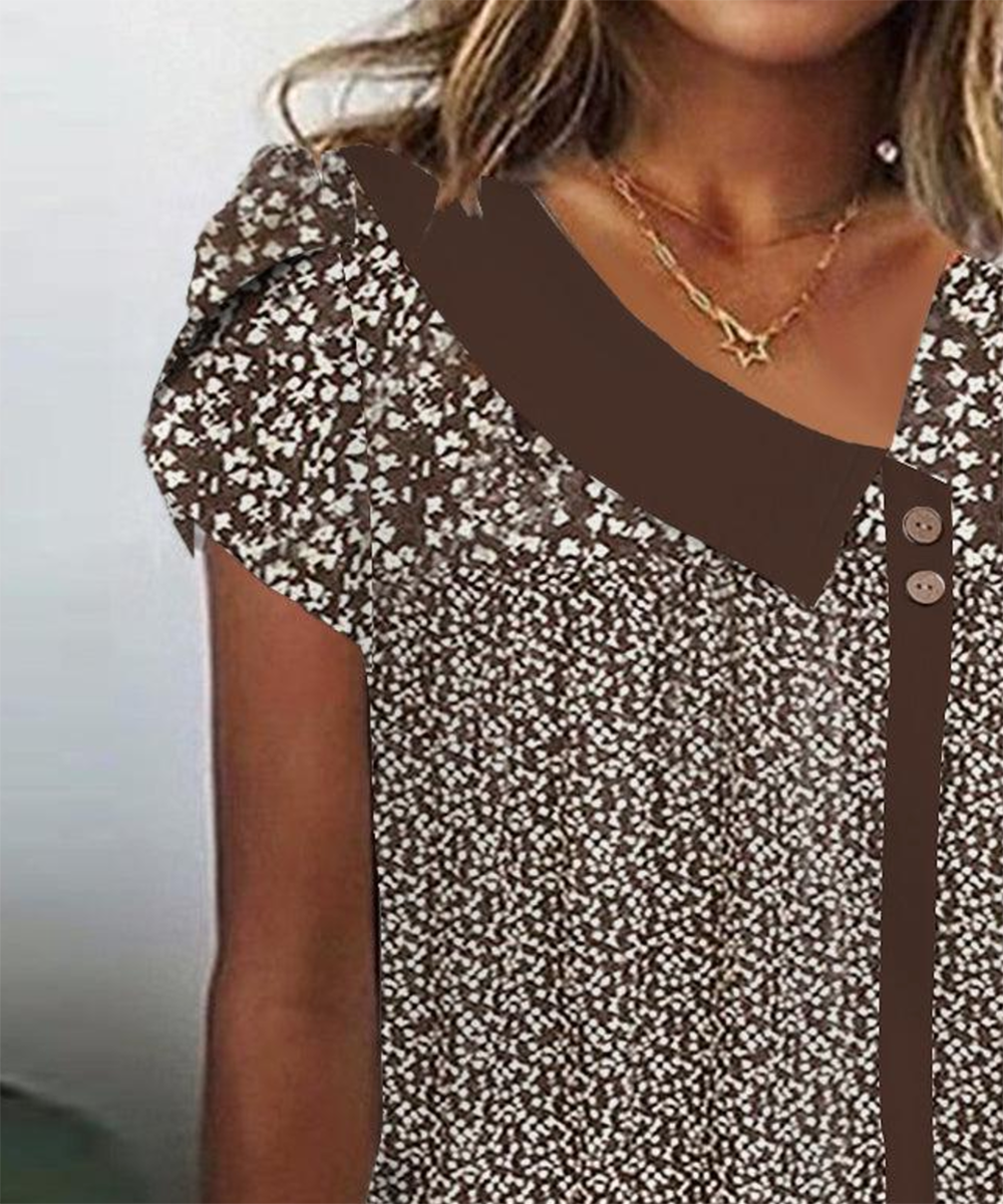 Winter Retro Blumen Top braun – cozy Layering Must-have