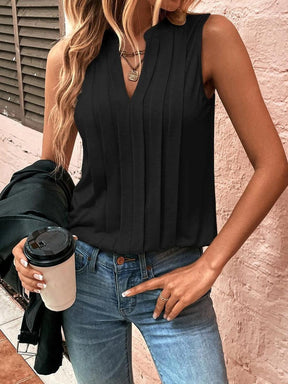 Elegantes schwarzes V-Neck Top – Winter Layering Must-have