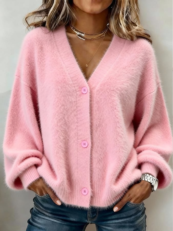 Winter Cashmere Cardigan grau – kuscheliger Oversize Mantel