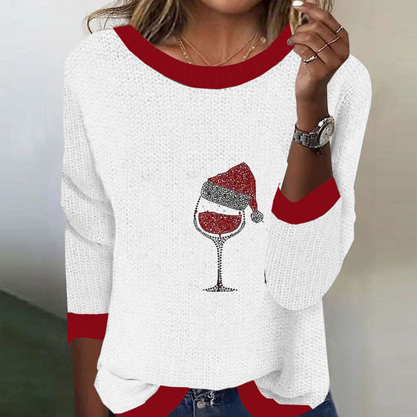 Herbstlicher Roter Casual Langarm-Pullover - Warm, Stilvoll & Hochwertig