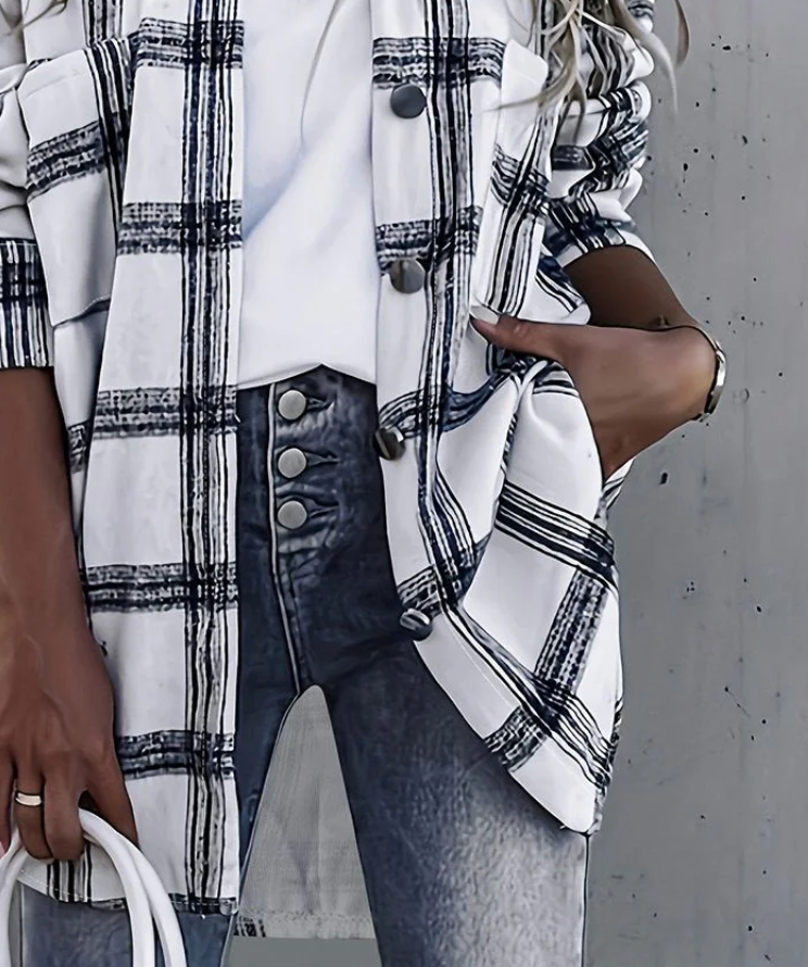 Chic Long Sleeve Check Outerwear - Dein stylisches Herbsts-Must-Have