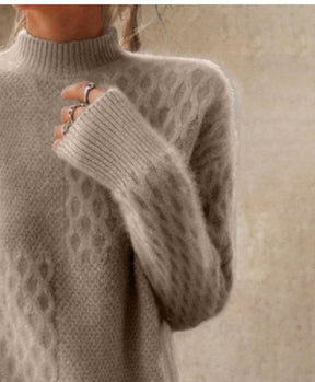 Warm & Stilvoll: Braun Unifarben Hochhals-Pullover - Herbst Must-Have