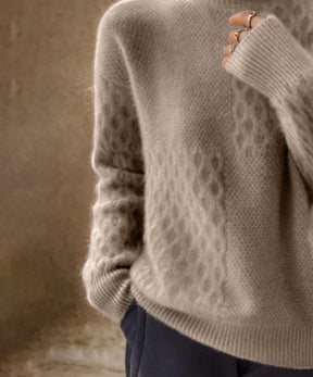 Warm & Stilvoll: Braun Unifarben Hochhals-Pullover - Herbst Must-Have