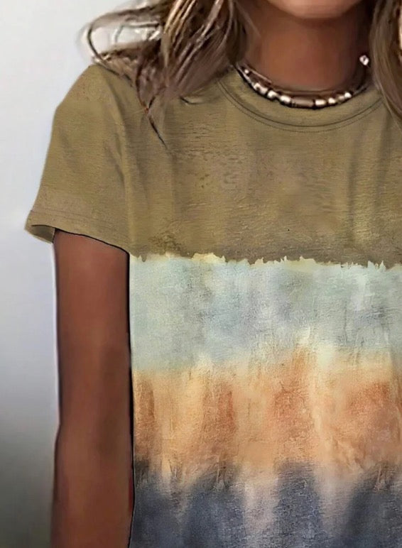 Winter Retro Multicolor Top – Kurzarm Layer-Look Must-have