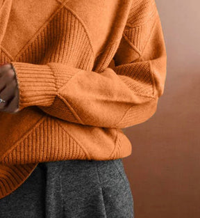 Herbstlicher High Neck Sweater in Orange - Warm, Bequem & Stilvoll