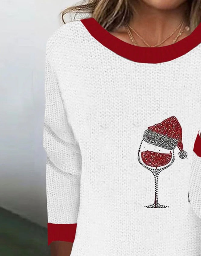 Herbstlicher Roter Casual Langarm-Pullover - Warm, Stilvoll & Hochwertig