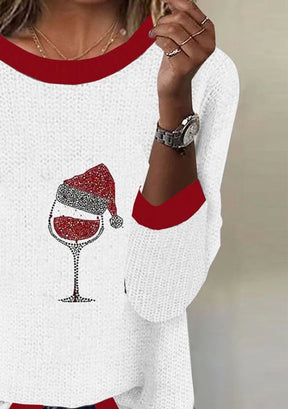Herbstlicher Roter Casual Langarm-Pullover - Warm, Stilvoll & Hochwertig