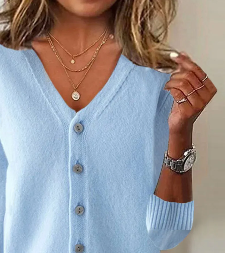 Herbstlicher Basic Long Sleeve Cardigan - Kuschelweicher Stil für kühle Tage