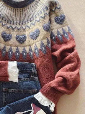 Cozy Round Neck Long Sleeve Red Sweater - Ihr stilvoller Herbstbegleiter
