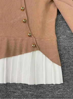 Chic Apricot Langarm-Pullover - Herbstshafter Komfort & Eleganz