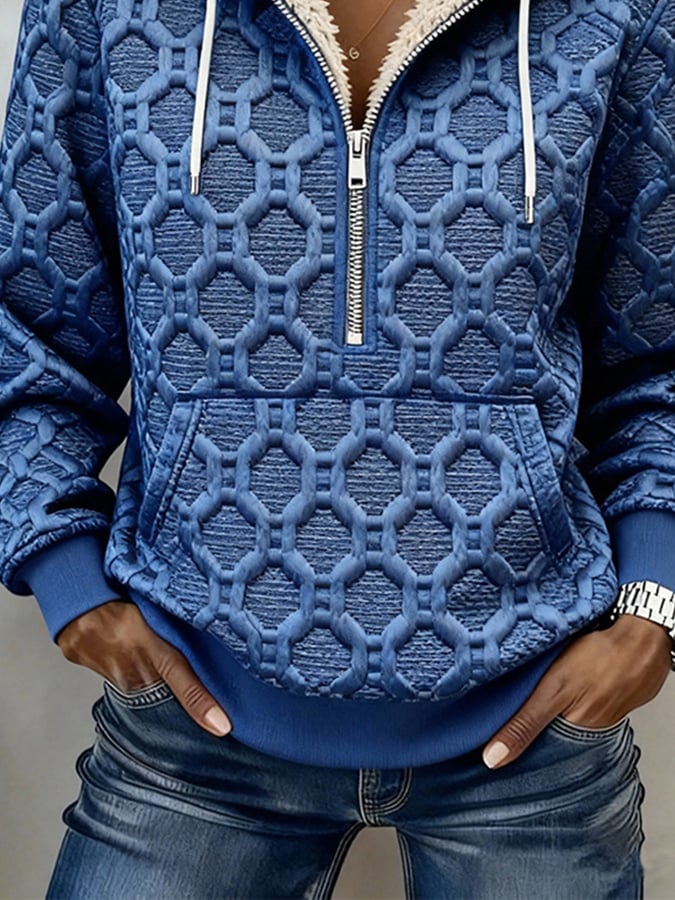 Damen Winter Fleece Hoodie Royalblau – Kuscheliges Sweatshirt