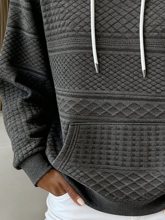 Damen Winter Hoodie Dunkelgrau Kuschelig Warm S-5XL