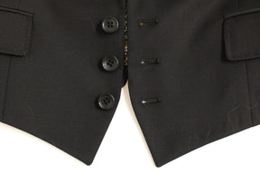 Dolce & Gabbana Schwarze Seidenschal-Blazerjacke