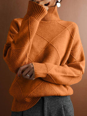 Herbstlicher High Neck Sweater in Orange - Warm, Bequem & Stilvoll