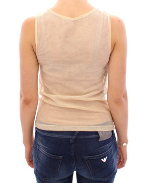 Dolce & Gabbana Beige ärmelloses Baumwolltop Tank Bluse