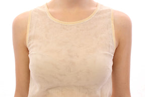Dolce & Gabbana Beige ärmelloses Baumwolltop Tank Bluse
