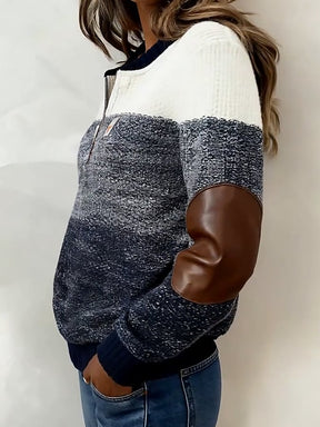 Winter Colorblock Sweatshirt Half-Zip warm & stylisch