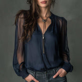 Winterliches Navy Zip-Front Longsleeve - Wärme & Stil für kalte Tage