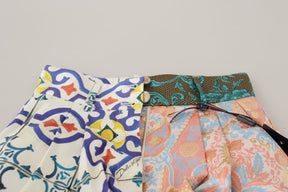 Dolce & Gabbana Multicolor Hohe Taille Hot Pants Shorts