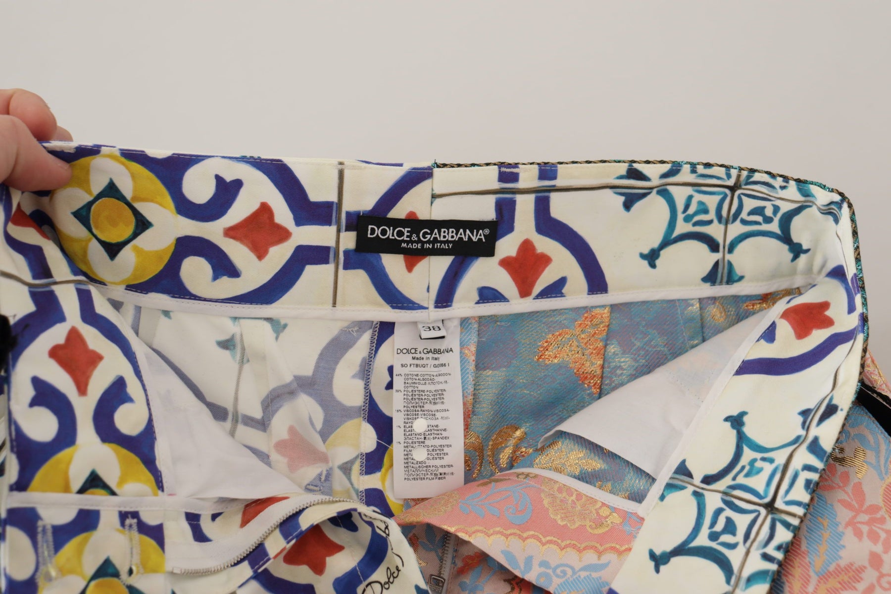 Dolce & Gabbana Multicolor Hohe Taille Hot Pants Shorts