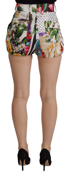 Dolce & Gabbana Multicolor Hohe Taille Hot Pants Shorts