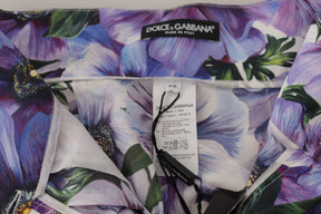Dolce & Gabbana Lila Anemone Hohe Taille Hot Pants Shorts