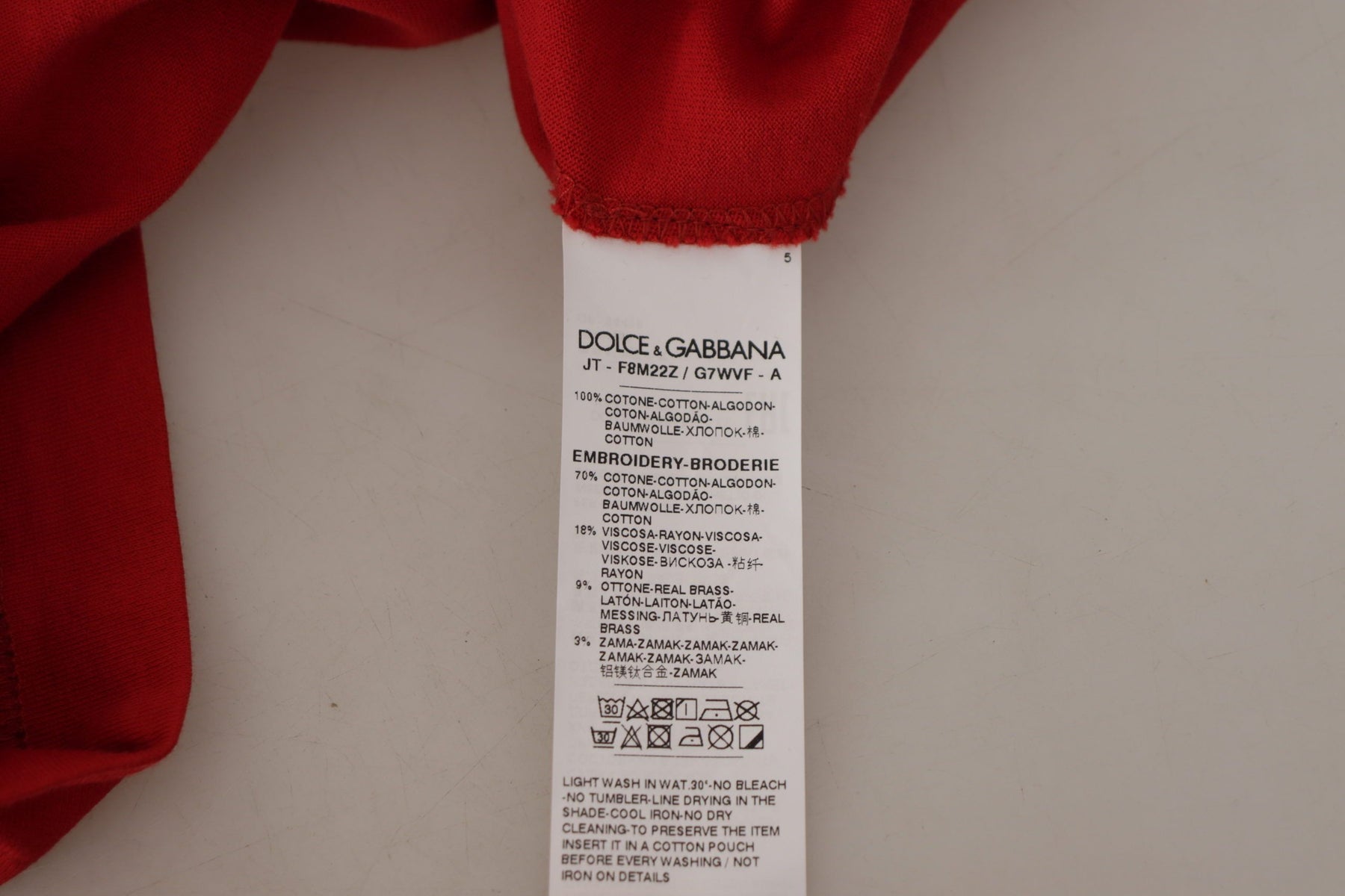 Dolce & Gabbana Rotes Amor Vincit Omnia T-Shirt mit Rundhalsausschnitt