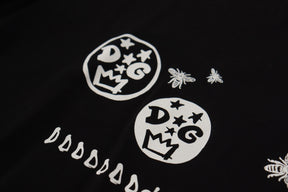 Dolce & Gabbana Schwarzes Logo-Motiv-T-Shirt mit Rundhalsausschnitt aus Baumwolle