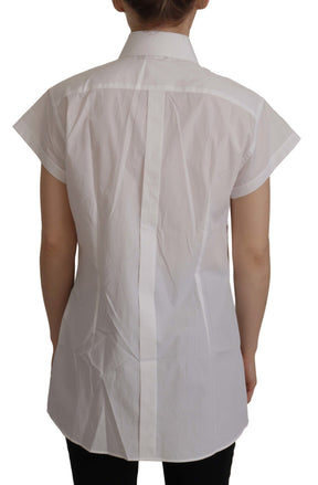 Dolce & Gabbana Weißes ärmelloses Smokingblusentop für den offiziellen Anlass