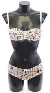 Dolce & Gabbana Weißer Matrosen-BH Panty Stretch-Unterwäsche