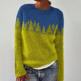 Herbstlicher Kuschel-Chic: Modern Print Long Sleeve Sweater