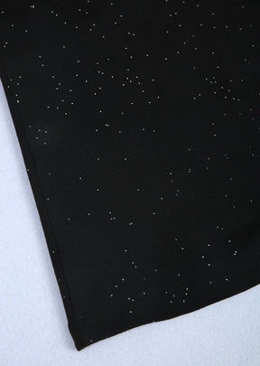 New York Nights Winter Top mit Spitze und Glitzerärmeln