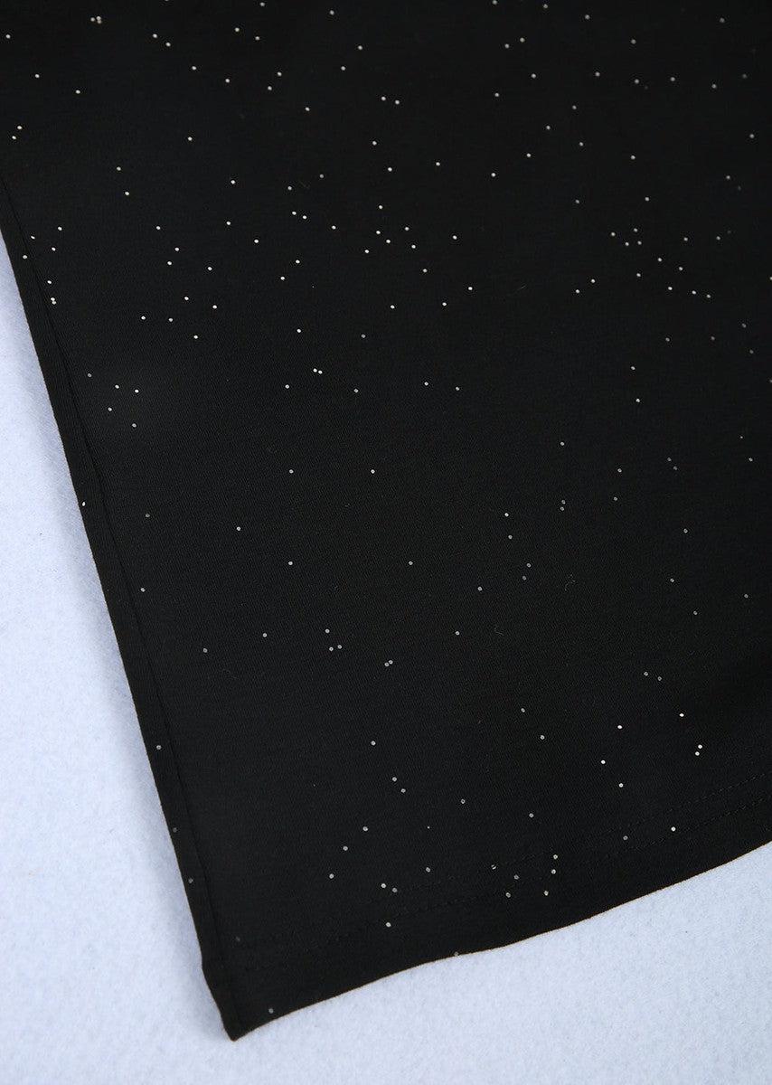 New York Nights Winter Top mit Spitze und Glitzerärmeln