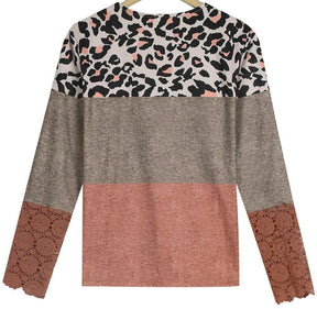 Winter Longsleeve Rust Leopard Paisley Caged Top warm