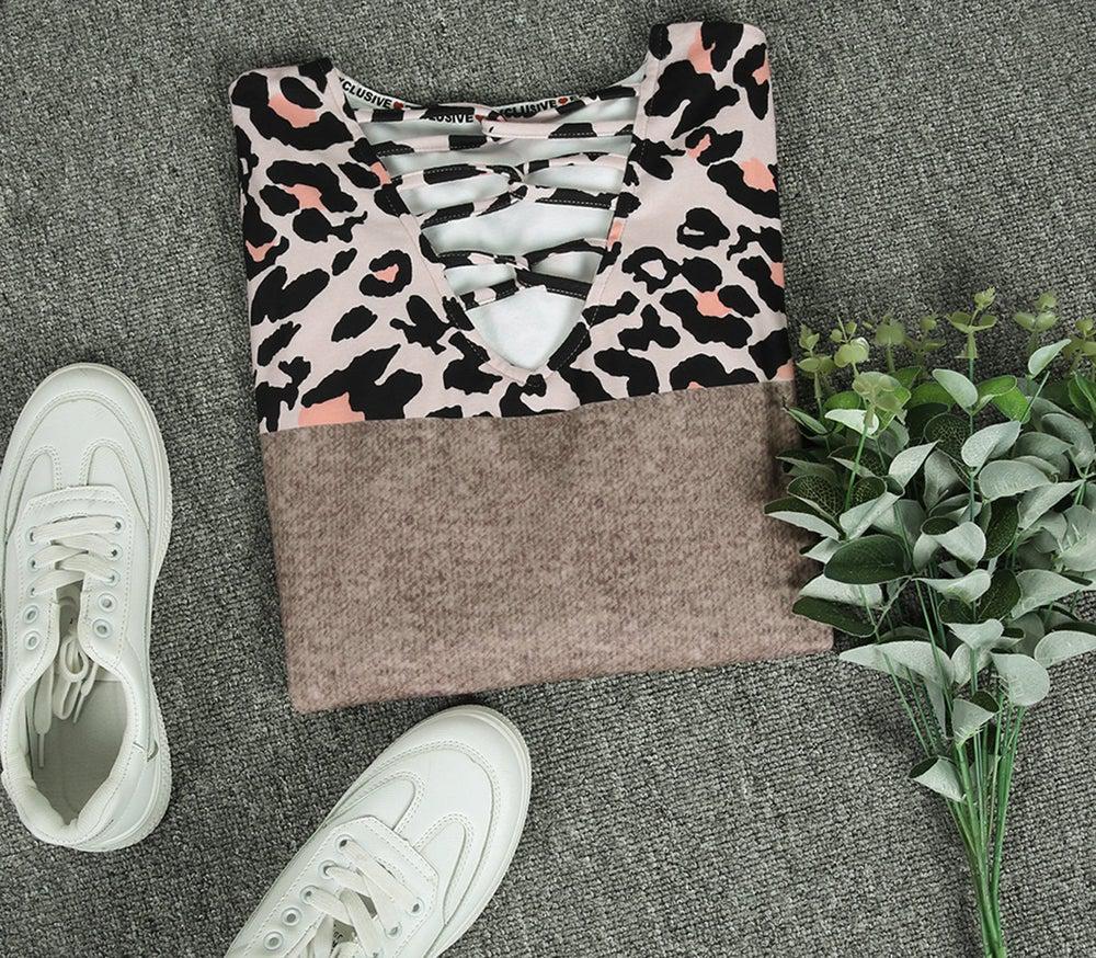 Winter Longsleeve Rust Leopard Paisley Caged Top warm