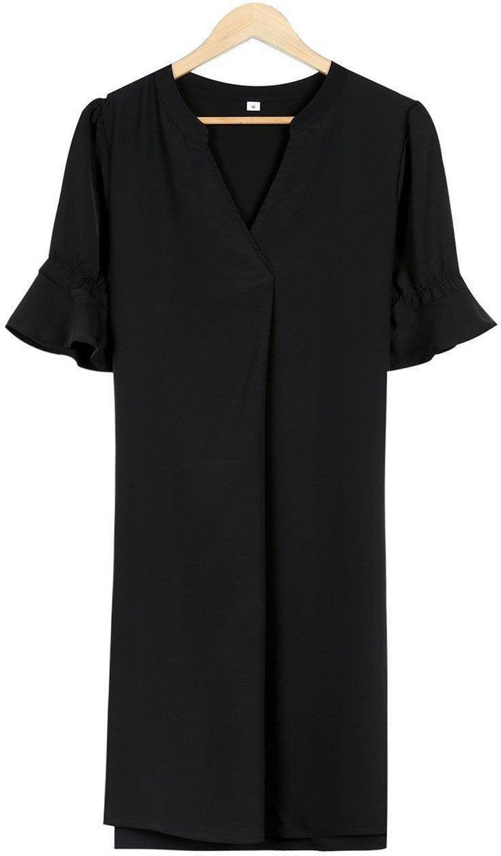 Herbstsbegleiter 'One for the Ages' Schwarzes Shift-Kleid - Vielseitig & Komfortabel