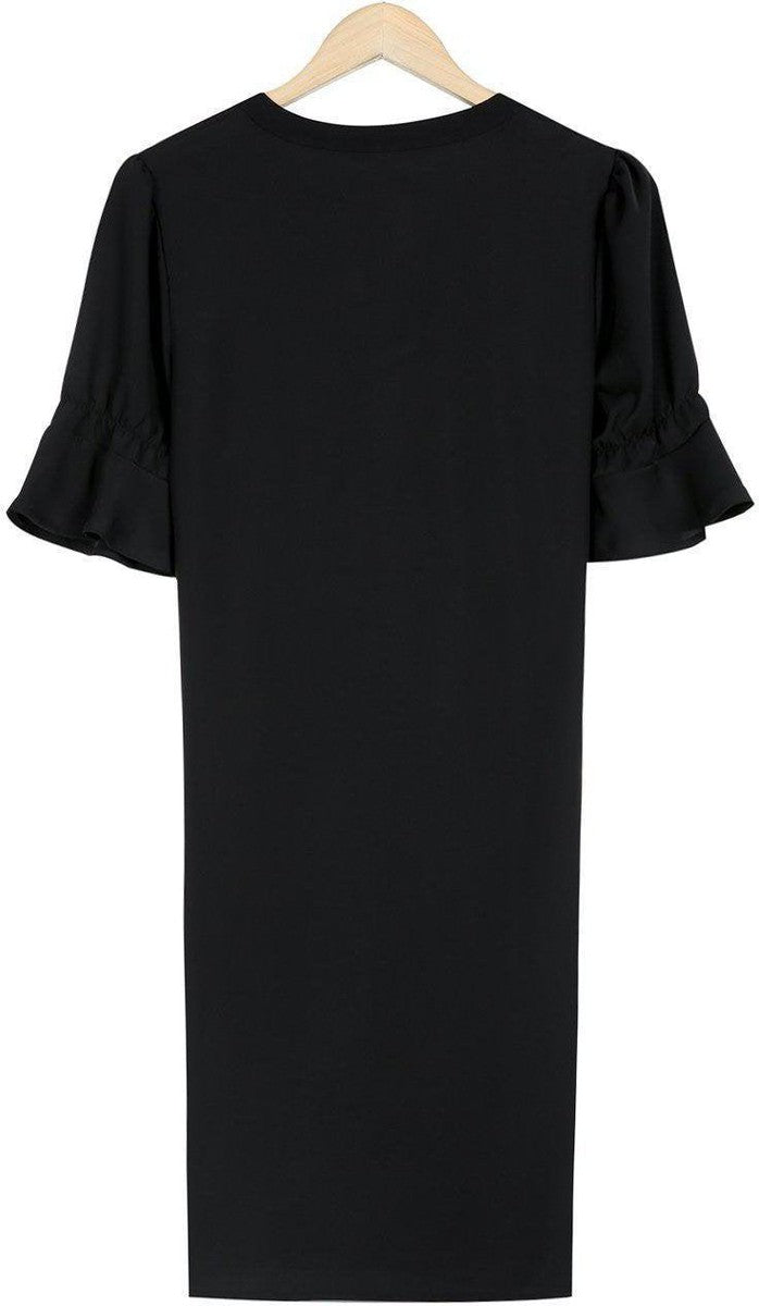 Herbstsbegleiter 'One for the Ages' Schwarzes Shift-Kleid - Vielseitig & Komfortabel