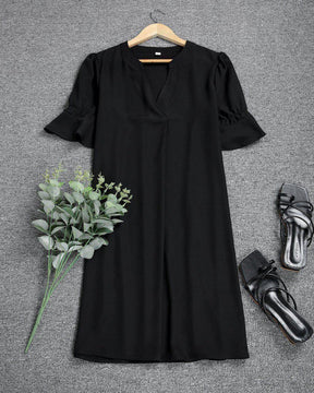 Herbstsbegleiter 'One for the Ages' Schwarzes Shift-Kleid - Vielseitig & Komfortabel