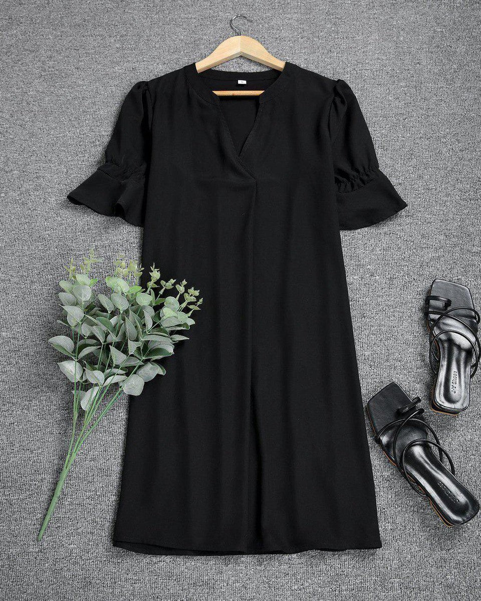 Herbstsbegleiter 'One for the Ages' Schwarzes Shift-Kleid - Vielseitig & Komfortabel