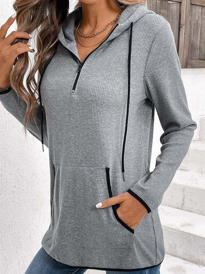 Grey Long Sleeve Sweatshirt - Herbsts-Frische & Stil für Ihren Kleiderschrank