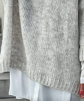 Stilvoller Baggy Grey V-Neck Sweater - Ihr perfekter Herbst-Begleiter