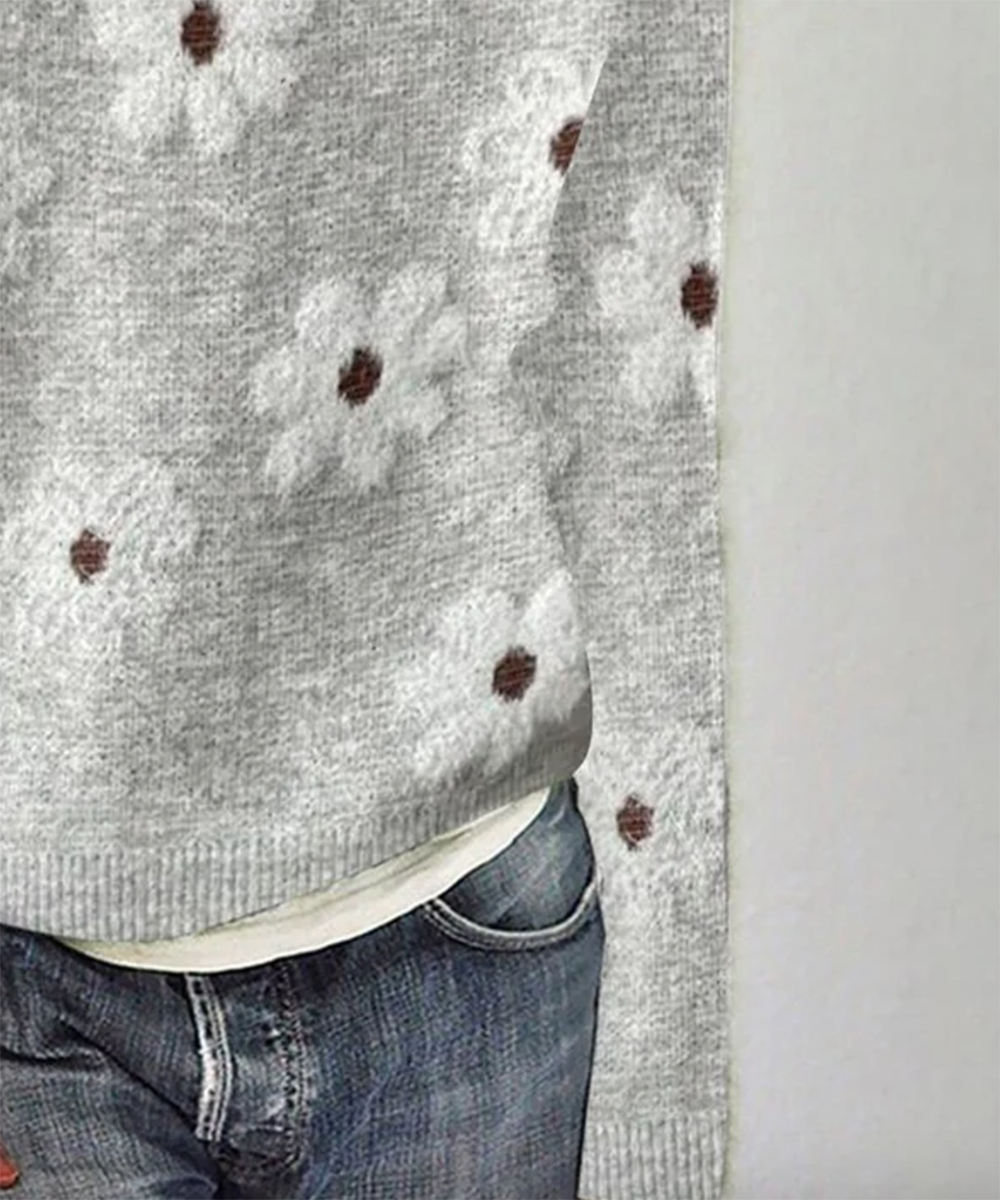 Trendy Long Sleeve Print Sweater - Herbstshauch mit Stil und Komfort